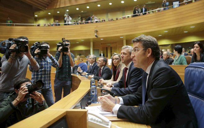 Alberto Nez Feijo, durante un debate en el Parlamento gallego.
