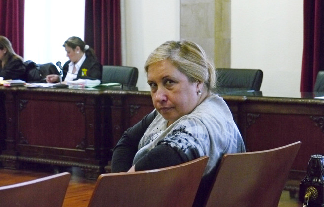 La estafadora, durante el juicio celebrado en la Audiencia de Jan.