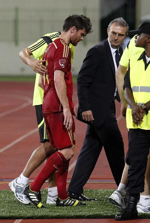Xabi Alonso sufri una contusin ante Guinea Ecuatorial que le...