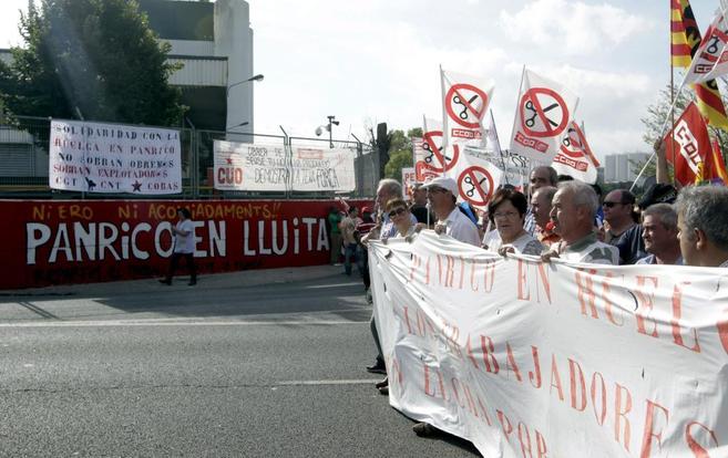 Una de las protestas de  trabajadores de Panrico
