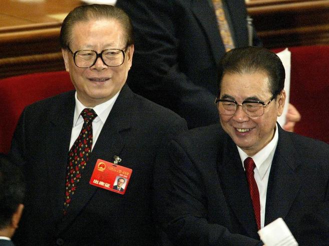Jiang Zemin y Li Peng en el Gran Salón del Pueblo