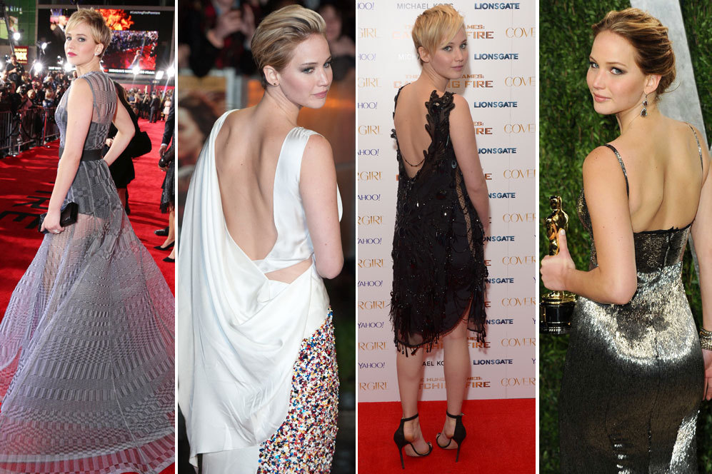 La bella Jennifer Lawrence se ha aficionado a mostrar su espalda en...