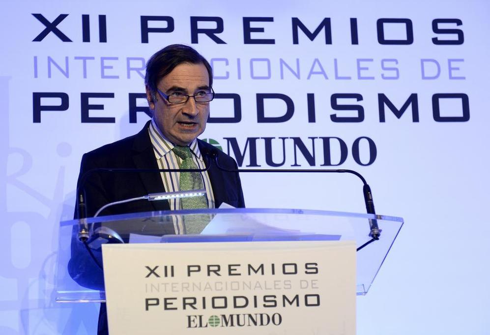 El director de EL MUNDO, Pedro J. Ramírez, durante su discurso.