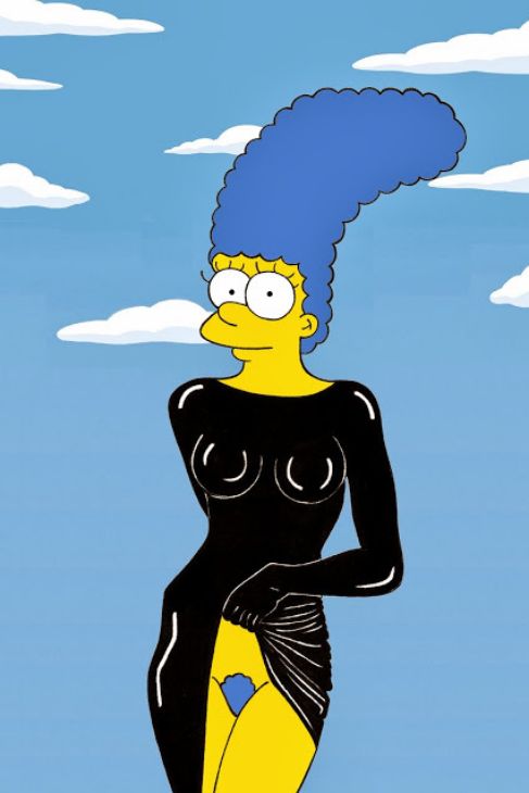 Marge emula a Stephanie Seymour en el famoso retrato realizado por el...