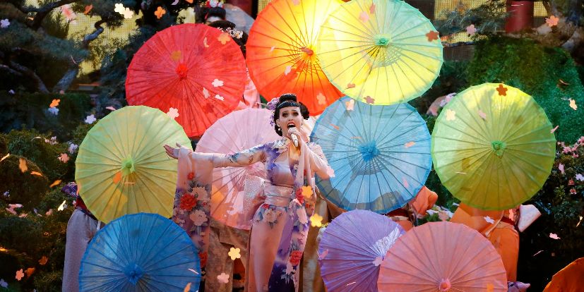 La cantante Katy Perry en su actuacin durante la 41 American Music...