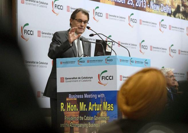 Artur Mas durante un acto ante empresarios indios celebrado el lunes.
