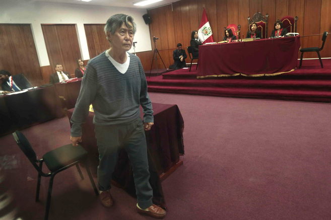 Alberto Fujimori el pasado 14 de noviembre durante la cuarta audiencia...