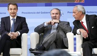 J.L. Rodrguez Zapatero, Pedro Solbes y David Taguas, en 2007.