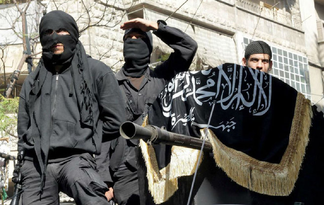 Miembros del grupo 'yihadista' Al Nusra desplegados en...