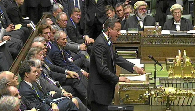 Cameron, durante su intervencin en un debate parlamentario.