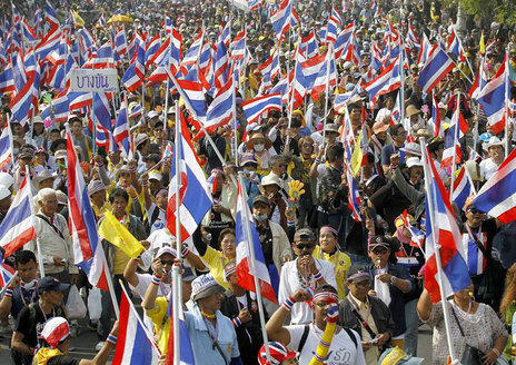 Protestas en Bangkok contra el Gobierno.
