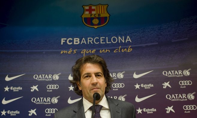 Toni Freixa, portavoz de la junta del Barcelona, durante su...