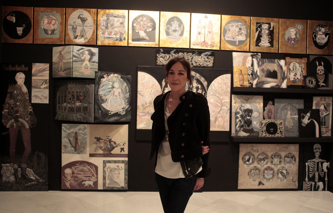 La artista Mariajos Gallardo en la presentacin de su exposicin...