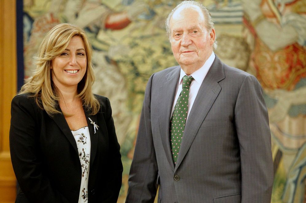 Juan Carlos I recibe a Susana Daz en el palacio de la Zarzuela el 12...