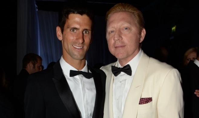 Boris Becker y Novak Djokovic, en los Laureus.
