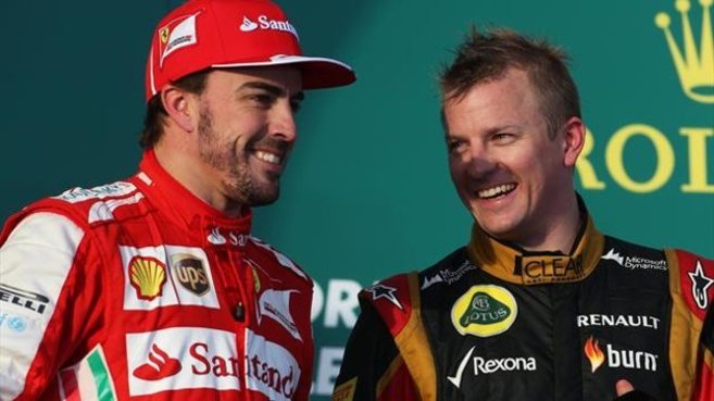Fernando Alonso y Kimi Raikkonen, en el pasado Gran Premio de...