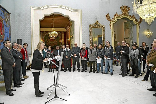 La alcaldesa de Alicante, Sonia Castedo, ayer, en un acto de...