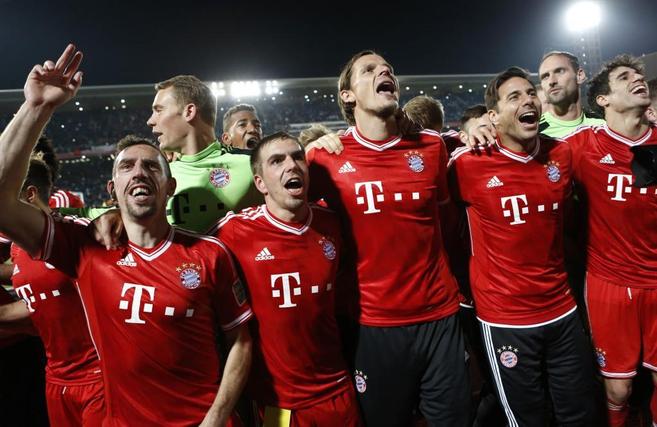 Los jugadores del Bayern celebran la victoria en el Mundial de clubes.