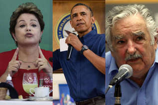 Rousseff (Brasil), Obama (EEUU) y Mujica (Urruguay).