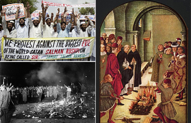Protestas contra Salman Rushdie en Pakistn, quema de libros en...