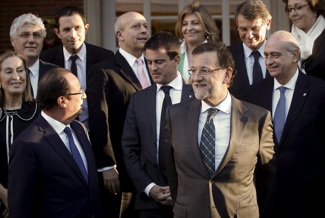 Hollande y Rajoy durante la cumbre entre ambos gobiernos el pasado...