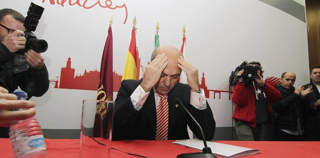 Jos Mara Del Nido, en su despedida como presidente del Sevilla...