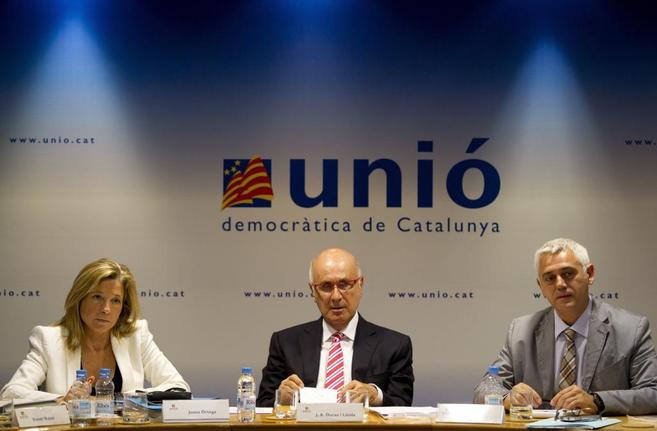 Joana Ortega, Josep Antoni Duran y Antoni Font en una ejecutiva de su...