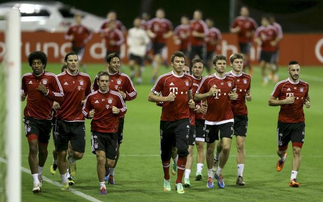 La plantilla del Bayern, en un entrenamiento de su pretemporada...