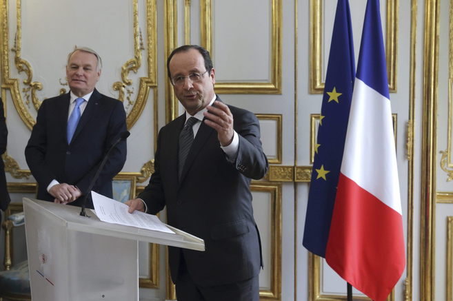 El primer ministro francs, Francois Hollande, en una rueda de prensa...