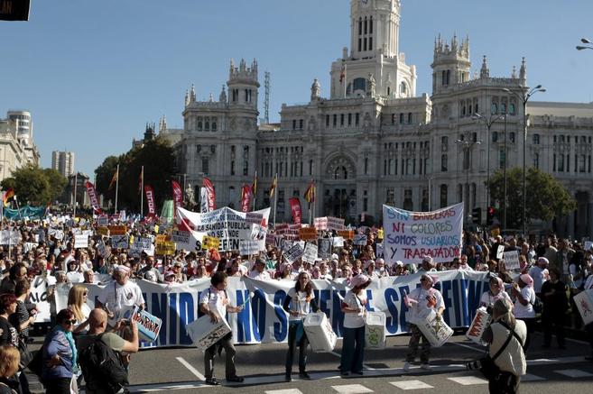 'Marea blanca' en Madrid en el pasado mes de octubre.