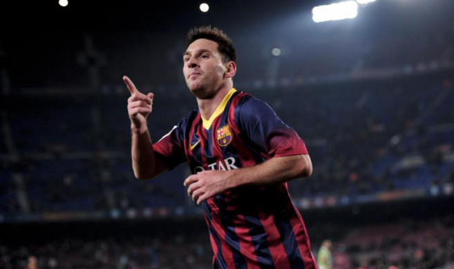 Leo Messi celebra un gol ante el Getafe en Copa del Rey.