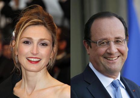 La actriz Julie Gayet y el presidente galo, Franois Hollande.