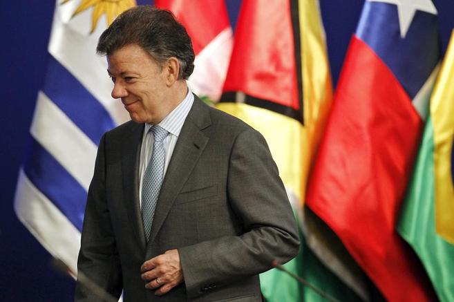 El presidente de Colombia, Juan Manuel Santos, en Lim (Per).