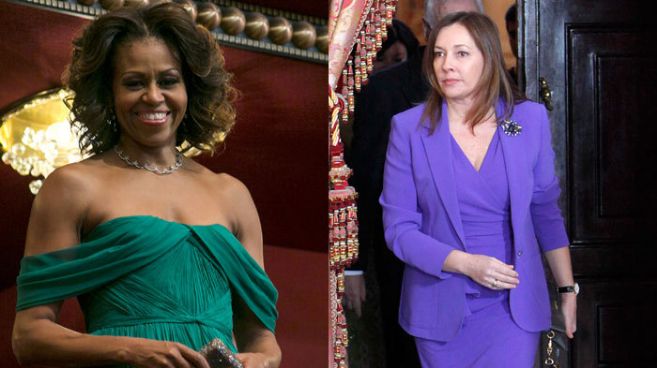 Michelle Obama, primera dama estadounidense y Elvira Rodrguez,...