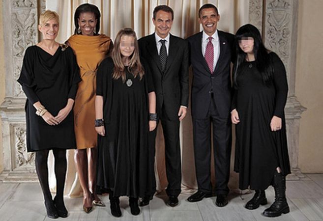 Esta fotografa del matrimonio Obama con los Zapatero en 2009 dio la...