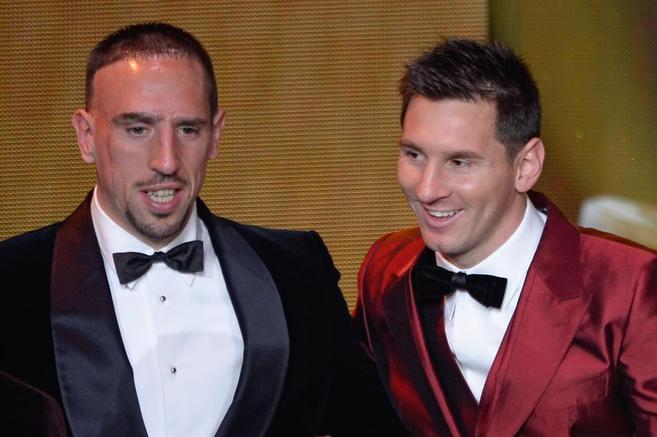 Ribry, junto a Leo Messi, durante la gala celebrada en Zrich.