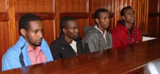 Los cuatro sospechosos del ataque en  Nairobi.