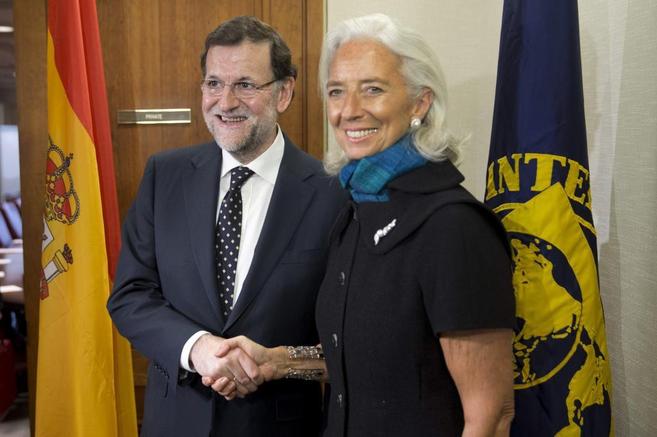 La directora gerente del FMI, reunida con el presidente del Gobierno,...