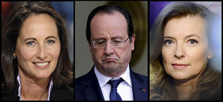 Royal, Hollande y Trierweiler.