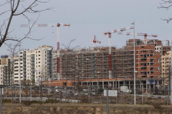 Conjunto de viviendas en construccin en la Comunidad de Madrid.