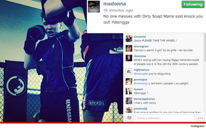 Imagen del polmico mensaje de Madonna, ya eliminado de su cuenta de...
