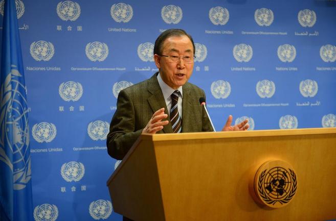 El secretario general de la ONU, Ban Ki-Moon, hoy, en Nueva York.