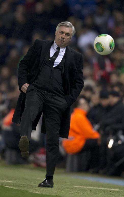 Carlo Ancelotti durante el partido ante el Espanyol.