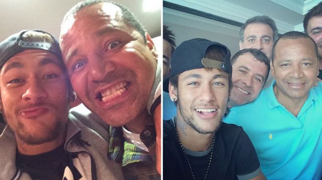 El futbolista Neymar posa con su padre en dos imgenes que l mismo...
