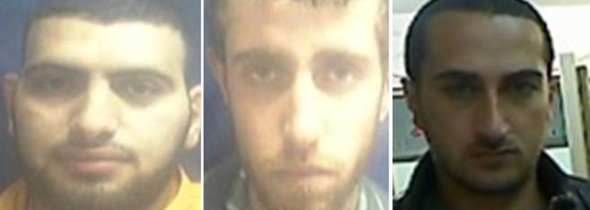 Imagen de los tres detenidos pertenecientes a la clula  palestina de...