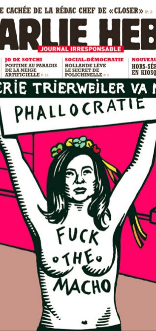 Valrie, en la portada de 'Charlie Hebdo' con el cartel...
