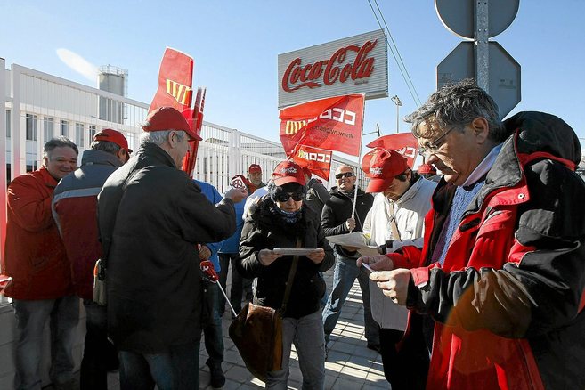 Movilizacin de los trabajadores de Coca Cola en Alicante.