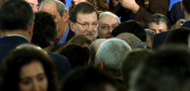 Mariano Rajoy, ayer, en Barcelona