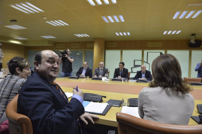 Andoni Ortuzar en la reunin de seguimiento del pacto PNV-PSOE en el...