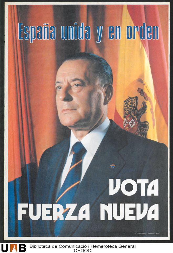 Cartel electoral de Fuerza Nueva.